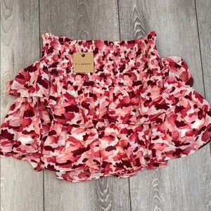 Blu Pepper Women's Pink Floral Skirt small